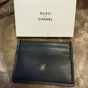 Chanel GWP Black Leather Card Holder